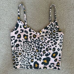 Leopard Print Spaghetti Strap Tank Top